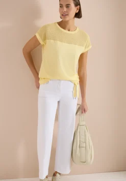 T-Shirt mit Boatneck und Mesh-Einsatz