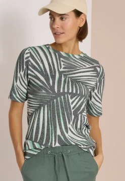 T-Shirt mit Boatneck und Print