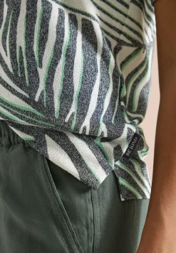 T-Shirt mit Boatneck und Print