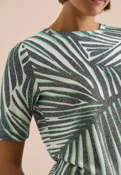 T-Shirt mit Boatneck und Print