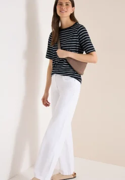 T-Shirt mit Boatneck und Streifen