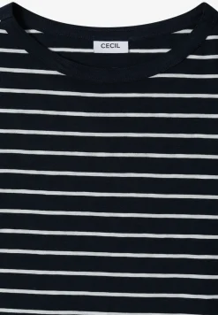 T-Shirt mit Boatneck und Streifen