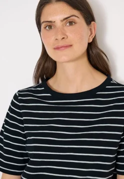 T-Shirt mit Boatneck und Streifen