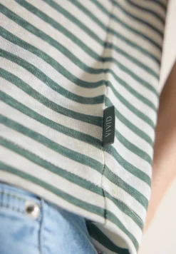 T-Shirt mit Boatneck und Streifen