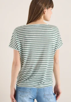 T-Shirt mit Boatneck und Streifen