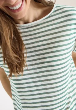 T-Shirt mit Boatneck und Streifen