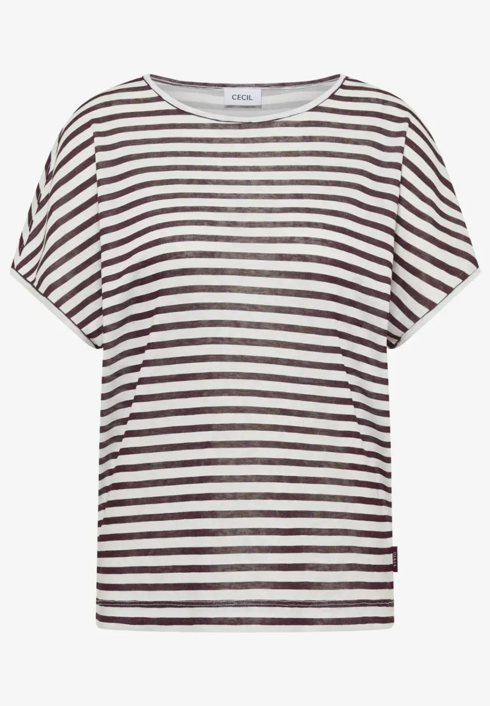T-Shirt mit Boatneck und Streifen