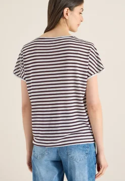 T-Shirt mit Boatneck und Streifen