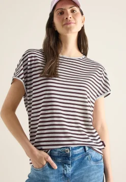 T-Shirt mit Boatneck und Streifen
