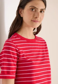 T-Shirt mit Boatneck und Streifen