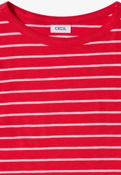 T-Shirt mit Boatneck und Streifen