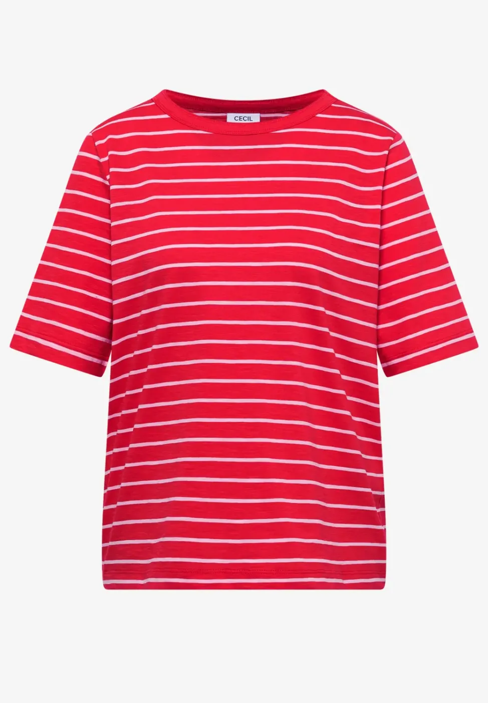 T-Shirt mit Boatneck und Streifen