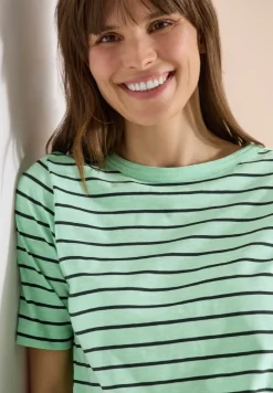 T-Shirt mit Boatneck und Streifen