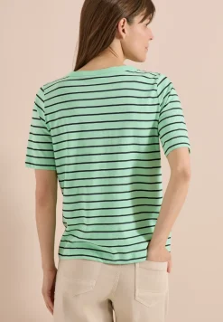 T-Shirt mit Boatneck und Streifen