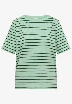 T-Shirt mit Boatneck und Streifen