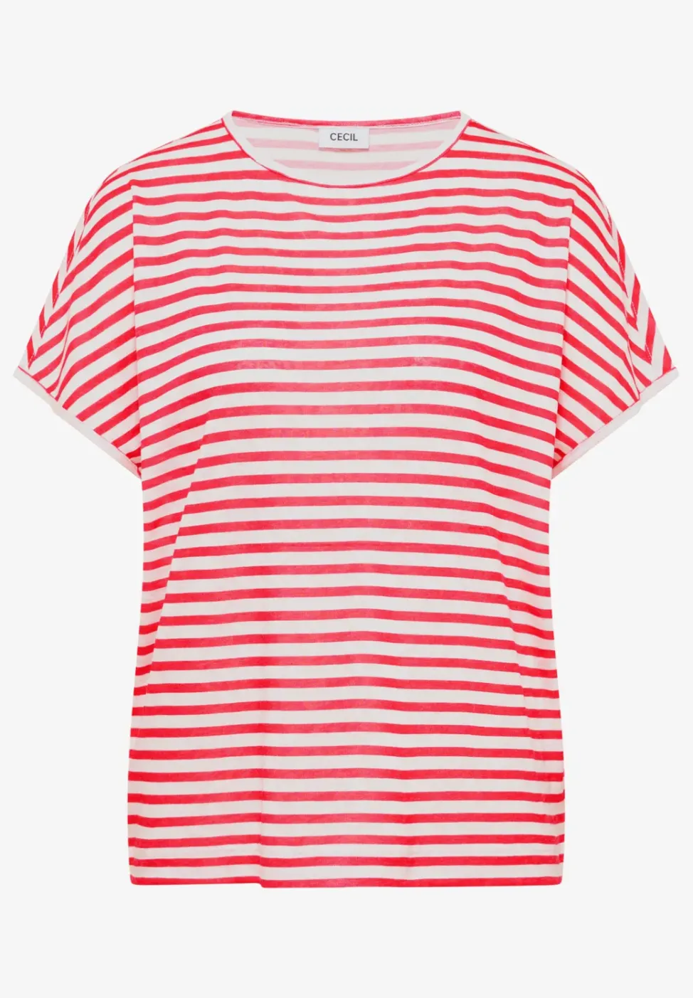 T-Shirt mit Boatneck und Streifen
