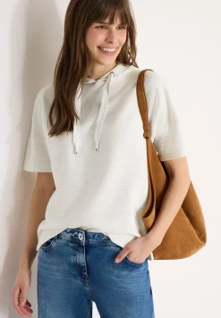 T-Shirt mit Kapuze und Struktur