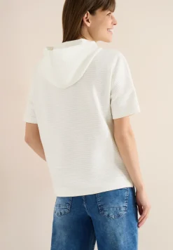 T-Shirt mit Kapuze und Struktur