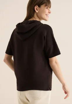 T-Shirt mit Kapuze und Struktur