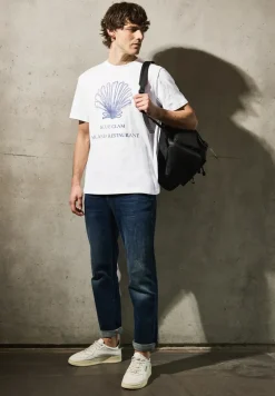 T-Shirt mit Muschel-Print
