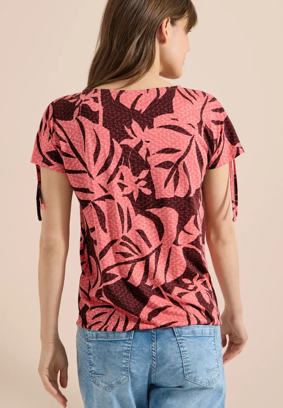 T-Shirt mit Raffung und Print