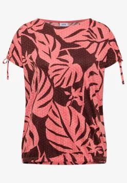 T-Shirt mit Raffung und Print