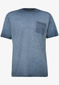 T-Shirt mit Rundhals im Garment Dye Look