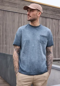T-Shirt mit Rundhals im Garment Dye Look