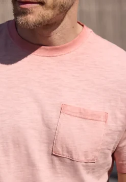 T-Shirt mit Rundhals im Garment Dye Look