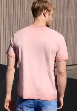 T-Shirt mit Rundhals im Garment Dye Look