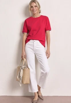 T-Shirt mit Rundhals im Silk-Look