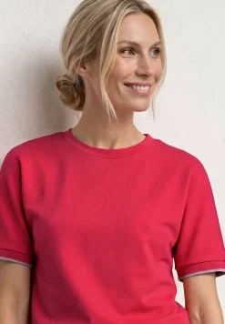 T-Shirt mit Rundhals im Silk-Look