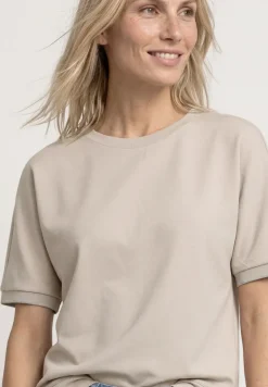 T-Shirt mit Rundhals im Silk-Look