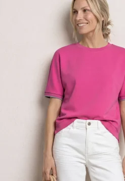 T-Shirt mit Rundhals im Silk-Look