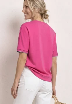 T-Shirt mit Rundhals im Silk-Look