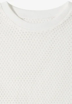 T-Shirt mit Rundhals in Ajour-Optik