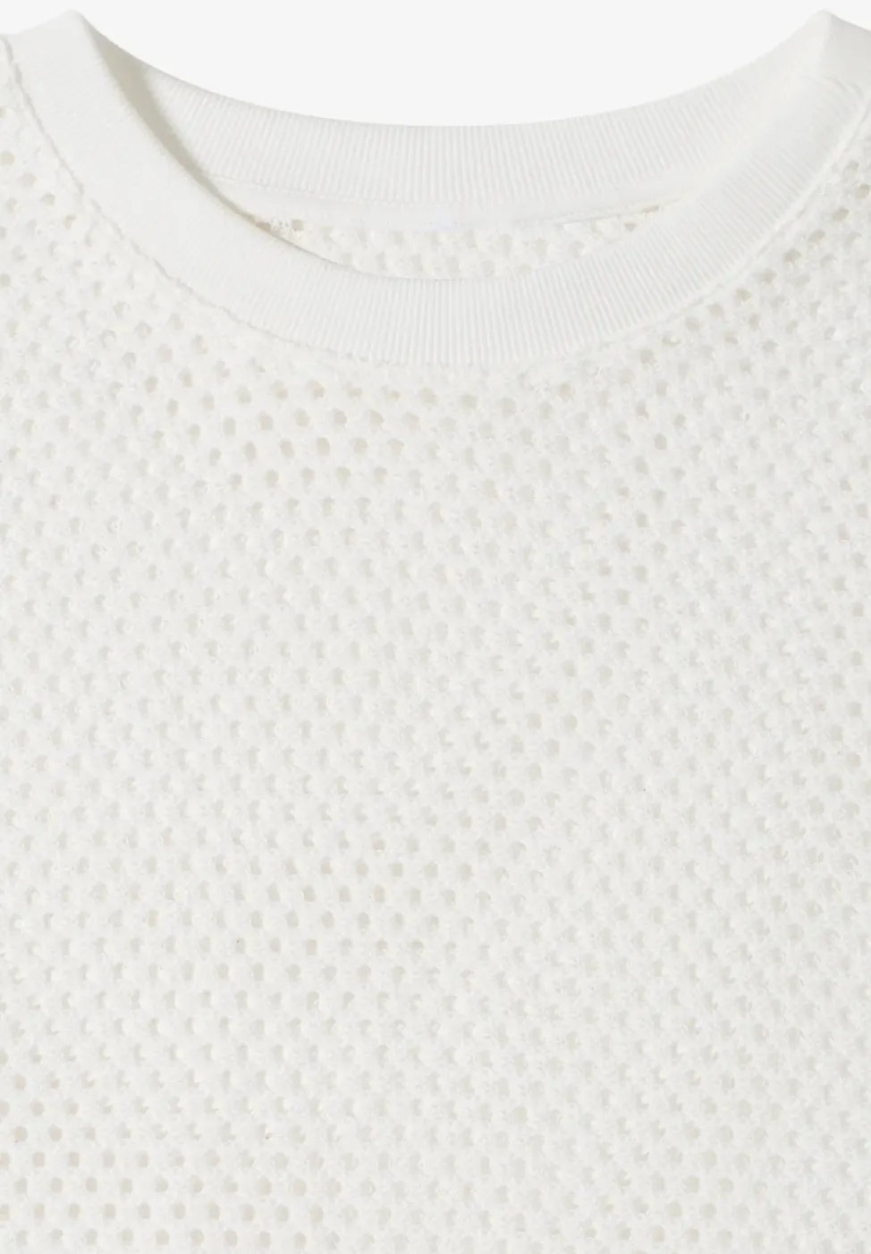 T-Shirt mit Rundhals in Ajour-Optik