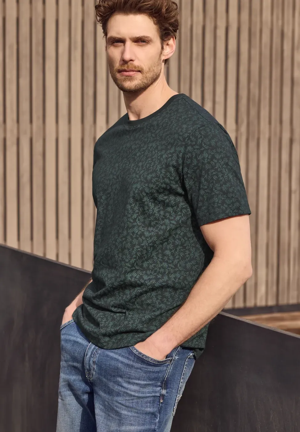 T-Shirt mit Rundhals und Allover-Print