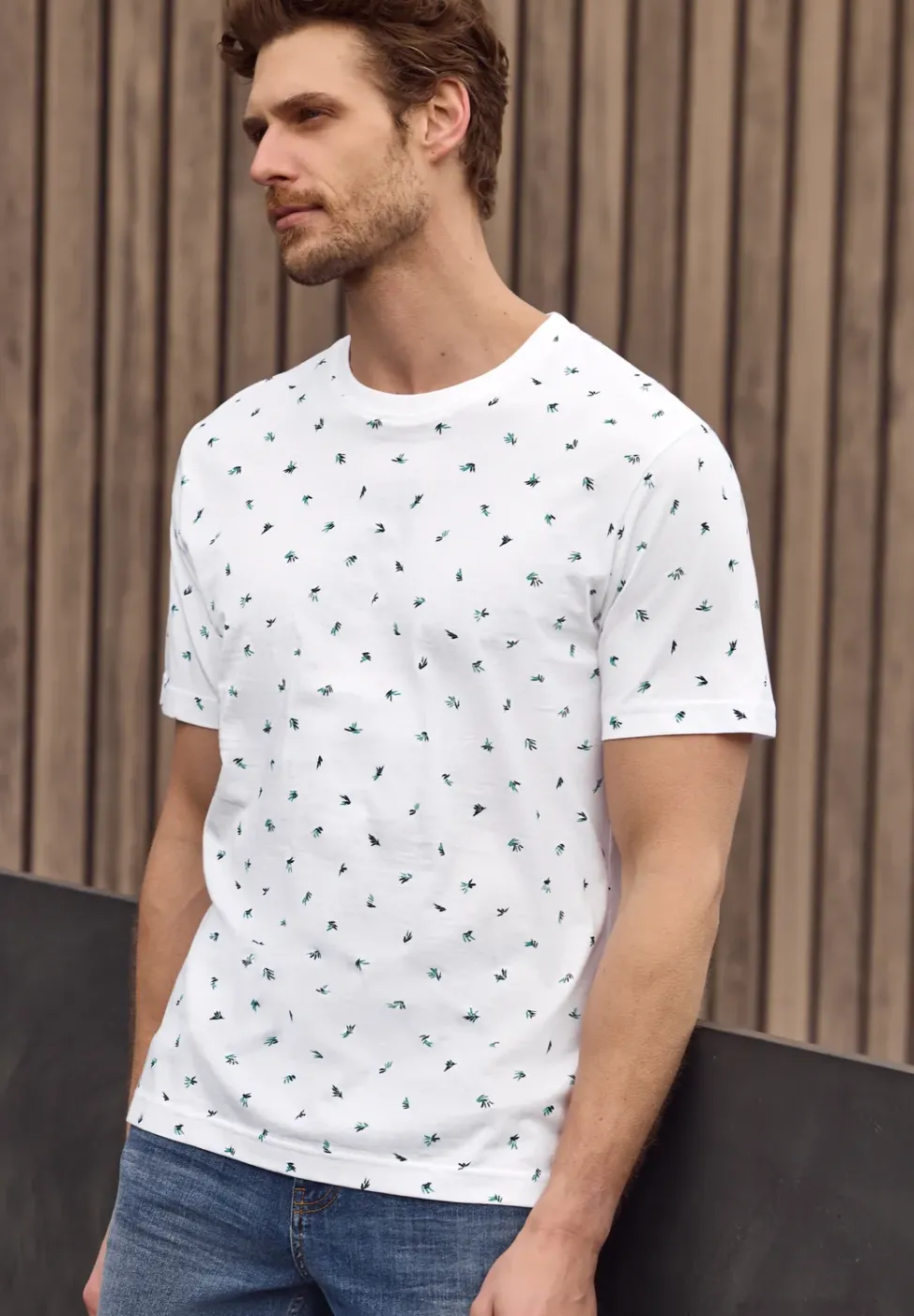 T-Shirt mit Rundhals und Allover-Print
