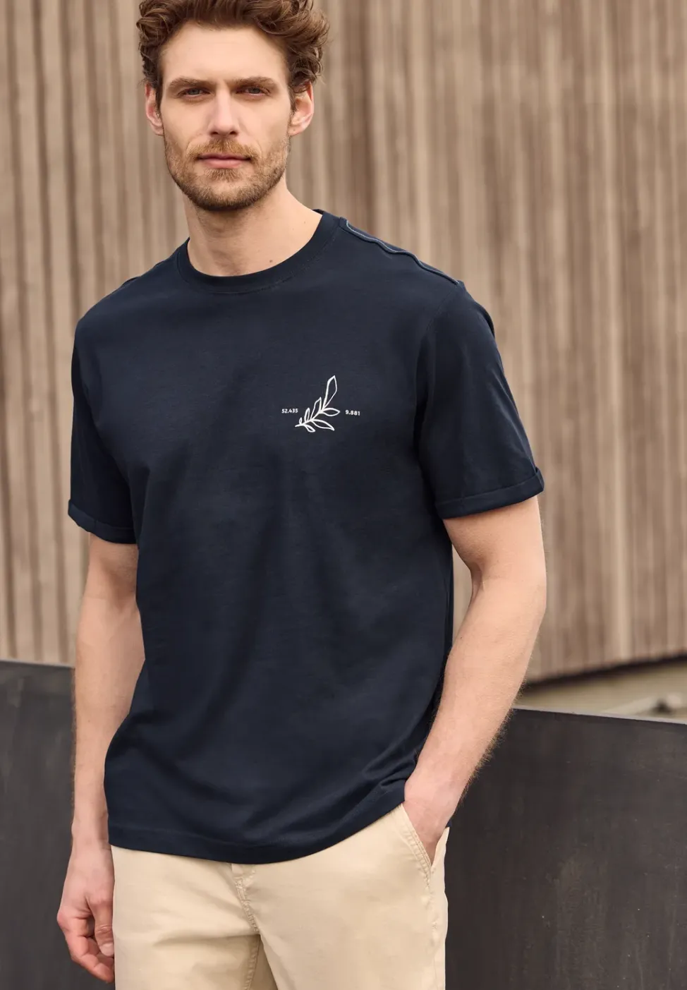 T-Shirt mit Rundhals und Backprint