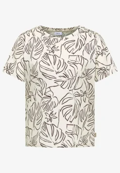 T-Shirt mit Rundhals und Blätterprint