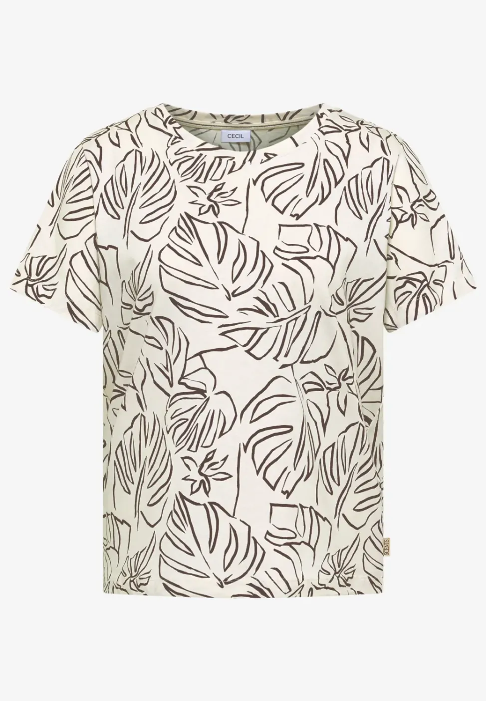 T-Shirt mit Rundhals und Blätterprint