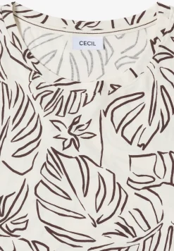 T-Shirt mit Rundhals und Blätterprint