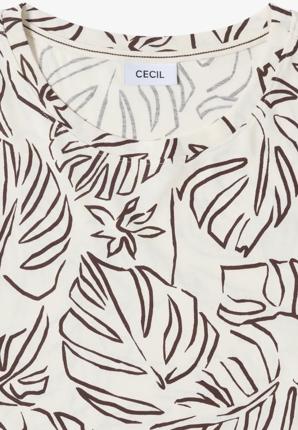 T-Shirt mit Rundhals und Blätterprint