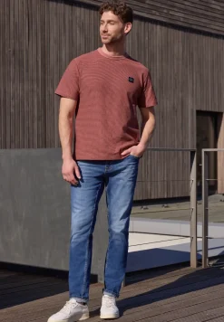 T-Shirt mit Rundhals und feinen Streifen