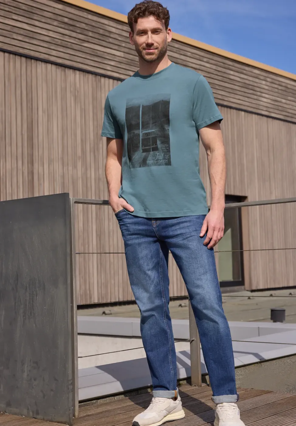 T-Shirt mit Rundhals und Fotoprint