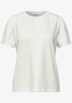 T-Shirt mit Rundhals und Glitzerstreifen