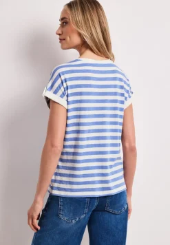T-Shirt mit Rundhals und Knopfdetail