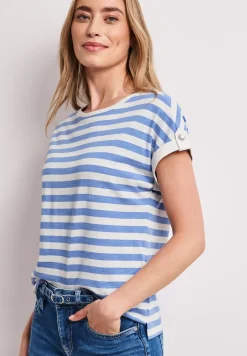 T-Shirt mit Rundhals und Knopfdetail