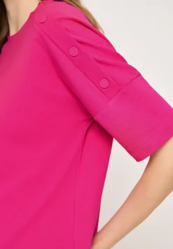 T-Shirt mit Rundhals und Knopfdetail